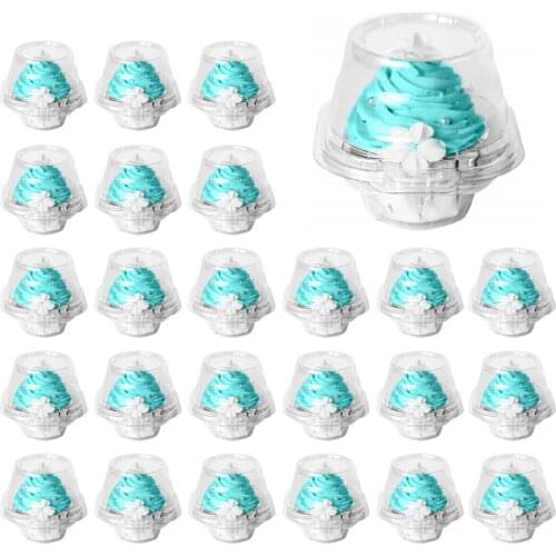 Box Container Cupcake Containers With Large Airtight Dome Lid Muffin Holder Convenient Transparent Single NEW PET Cake Case