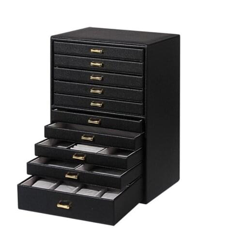 Large Capacity Shape Multilayer Box Display PU Leather Storage Jewelry Display Box Carrying Cases For Rings Necklaces Jewelry