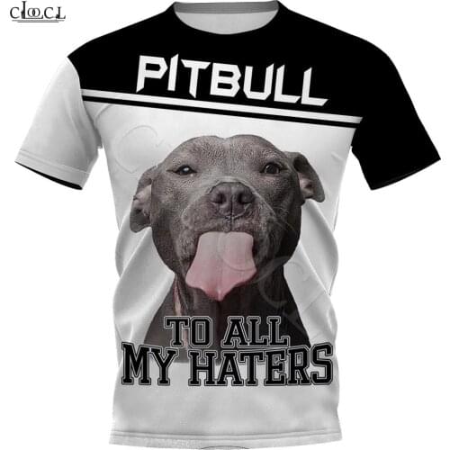 CLOOCL Animal Pitbull To Haters 3D Printed Mens T Shirt Harajuku Summer Short Sleeve Street Casual Unisex T-shirt Drop Shipping