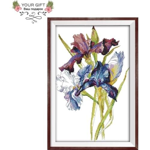 Joy Sunday H750 14CT 11CT Counted and Stamped Home Decor Iris Needlework Needlepoint Embroidery DIY Cross Stitch kits