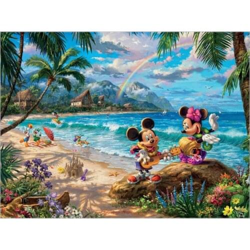 Counted Cross Stitch Kits Needlework Embrodery - Crafts 14 ct Aida Color DIY Arts Handmade Home Decor - Mickey and Minnie 1