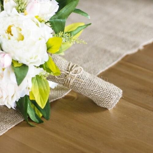 300 x 10cm DIY length Natural Jute Roll Burlap Fabric For Burlap Candle decoration Wedding Party Decoration