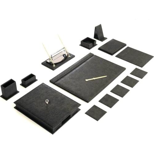 Office Desk Pad Bronze Galaxy Modern Design Nameplate, Phone Holder Document Organizer, Coasters, Ballpoint & Fountain Pen