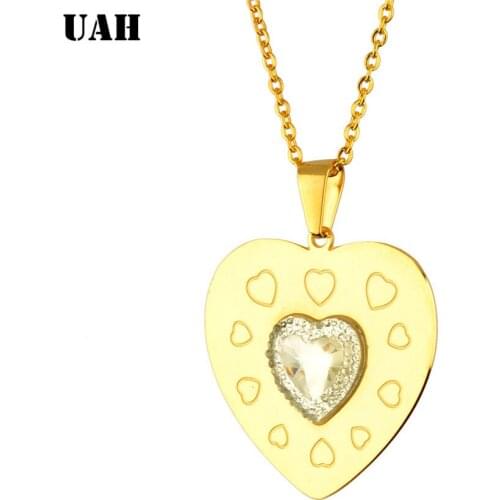 UAH Bohemia Simple fashion Imitation Crystal love Heart Clavicle chain necklace accessories female Jewelry New