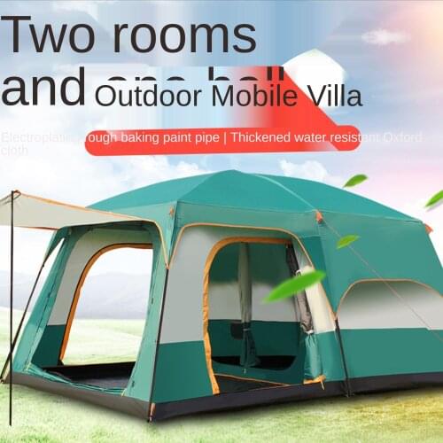 Tent 4-6 People Camping Equipment Supplies Two Rooms One Living Room Four Seasons Camping Thickened Rainproof House Large