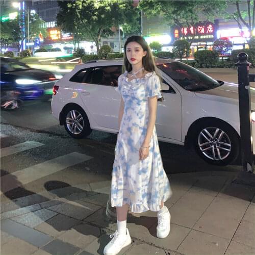 Dress Womens Retro Sweet Long Skirt Summer Skirt Spring and Summer Temperament All-Matched and Comfortable A66