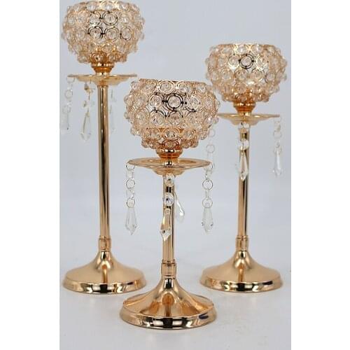 Candle Holders Wedding Decoration Metal Crystal Centerpiece Dining Table Candelabra Stand Home Decor Mother Day Valentines Day