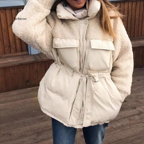 Causal solid white autumn winter women parkas Warm stand collar long sleeve female jacket High street Down Jackets 2020