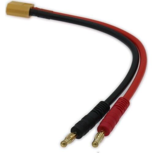 RCAWD 1PC 150mm Female Xt60 Plug And Gold-Plated Male 4.0 Banana Silicone Cable 12awg For Lipo Battery Charger XC0013 RCAWD
