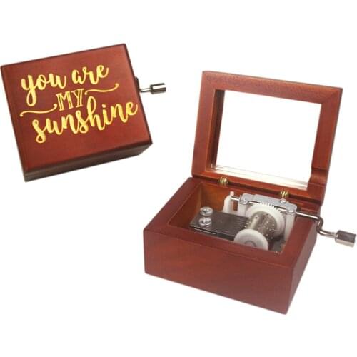 ROSIKING Handmade Wooden You are my sunshine Music Box birthday Gift For Christmas/Birthday/Valentines day gift boxs