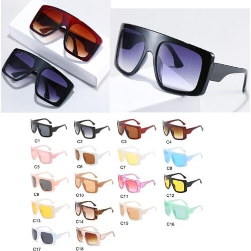 Wholesale Shades In Bulk Vintage Oversized Summer Beach Sunglasses Square Candy Colors Big Frame Pink Sun Glasses Women Men UV