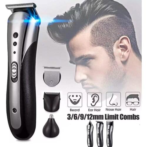 3 in 1 Hair Trimmer Waterproof Beard Shaver Nose And Ear Trimmer USB Rechargeable Hair Cutter Clipper Shaving Cutting Machine