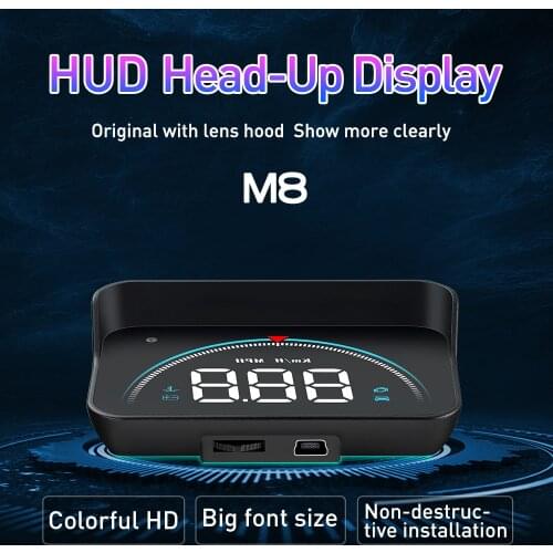 WIIYII M8 Car HUD Head Up Display OBD2 II EUOBD Overspeed Warning System Projector Windshield Auto Electronic Voltage Alarm