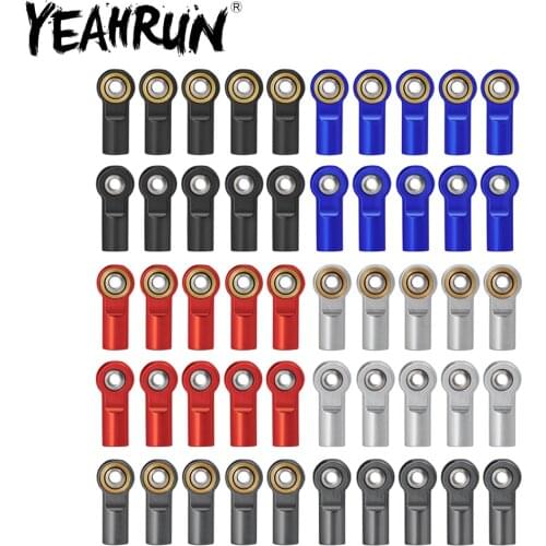 YEAHRUN 10/20pcs Metal Alloy CW M4 Link Tie Rod End Ball Joint Ends for AXIAL SCX10 D90 D110 Tamiya CC01 1/10 RC Car Crawler