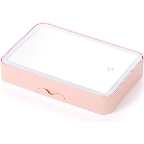 Led Make-up Mirror Fill Light Adjustable Tablet Storage Mirror Desktop Portable Handheld Dormitory Makeup Mirror