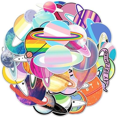 10/30/50PCS Cute Planet Graffiti Stickers Aesthetic Laptop Phone Water Bottle Travel Luggage Waterproof Kid Toy Cartoon Sticker