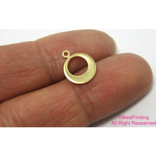 100pcs Brass charm with loop 10mm Round circle round earrings pendant R320