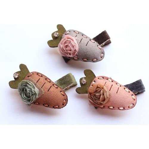 12pcs/lot Top Quality Fruit Shape Carrot Hair Clips Summer Style Girls Hairpin Princess Kids Cute Fairy Hairpins Lovely Headwear