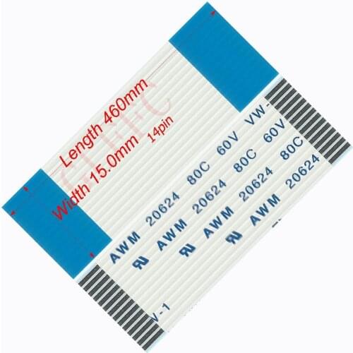 14pin 1.0pitch 460mm-2900mm A-type Flexible Flat Cable FFC awm 20624 ROHS for TTL LCD DVD Computer