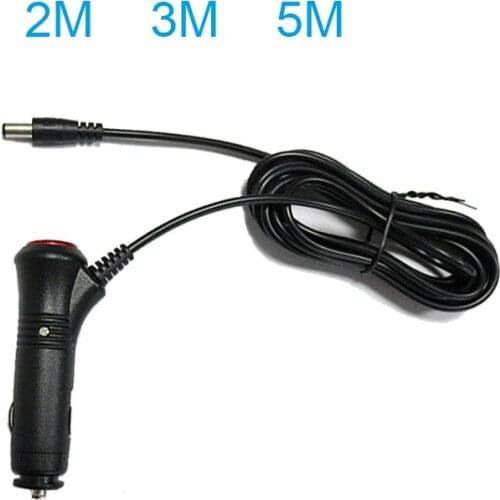 2m 3m 5m 12V 2A 5.5x2.1mm Cigarette Lighter Male Plug to DC Car Charger extension cable wire for Battery Fan