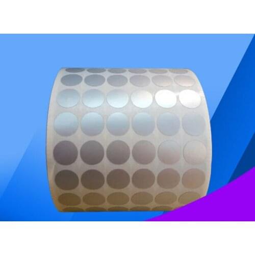 20000pcs 10mm round clean blank matte silver PET stickers in roll for self-printing