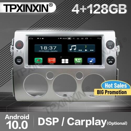4+128G Carplay Car Radio 2 Din Stereo Receiver Android For Toyota FJ Cruiser 2007-2016 2017 2018 GPS Navi Player Audio Head Unit
