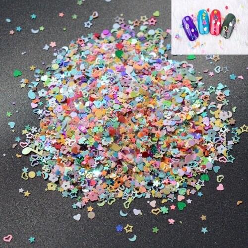 5000PCS Nail Art DIY Mixed Glitter 3MM Heart Star Flower Sequins Stickers for Crafts Mix Color Size Glitter Sequins decoration