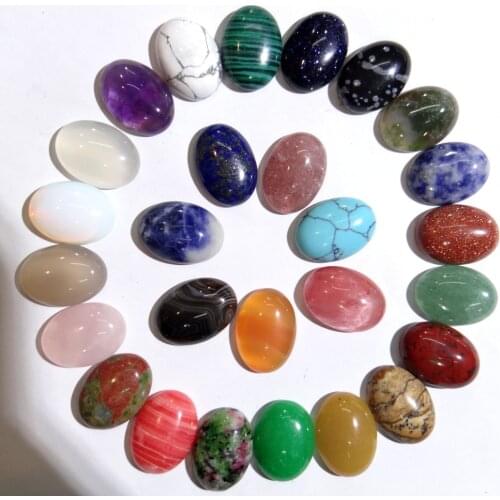 15*20MM Natural Stone Quartz crystal Turquoises Oval Cabochon for diy Jewelry making Making Ring Earring Accessories 30PC