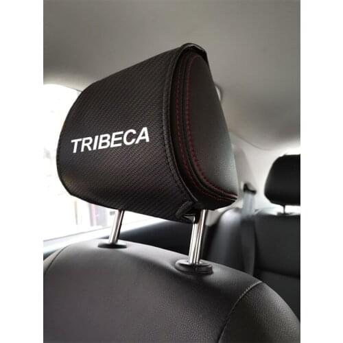 Car Headrest Covers for Subaru Tribeca Carbon Fiber Leather Car Headrest Protector Case Interior Accessories