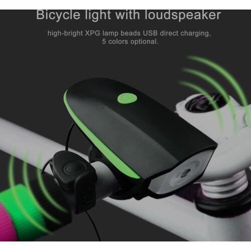 Bike Light USB Rechargeable Bicycle Headlight 1200 MAh 250 Lumens Waterproof Bike Lamp With Horn For Cycling Bike Accessories