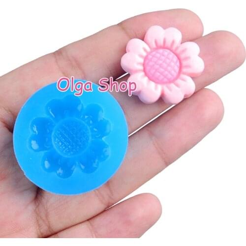 HYL362 22.4mm Flower Silicone Mold Fondant Cake Decoration Candy Resin Clay Earrings Necklace Craft Soap Candle FOOD SAFE