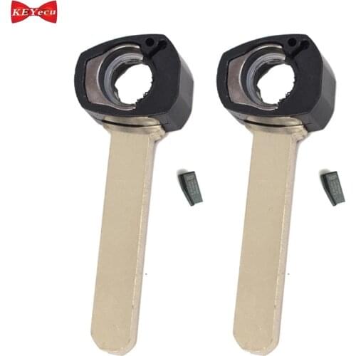 KEYECU 2pcs for Acura MDX RDX TL TSX ZDX Remote Key Blade With ID46 Chip for N5F0602A1A