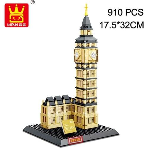 WANGE 7012 Architecture 3D DIY Big Ben Building Blocks Sets City Bricks Classic Skyline Model Kids Gift Toys For Children