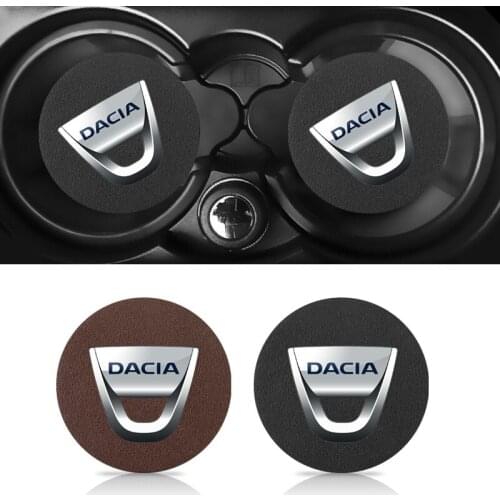 2Pcs Car Cup Holder Pad PU Leather Slot Non-slip Coaster Mat For Dacia Duster Logan Sandero Lodgy Dokker Sandero-Stepway