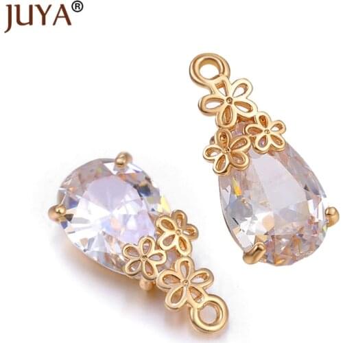 Supplies For Jewelry Making Shining Zircon Crystal Pendants for Diy Earrings Findings Necklace Charms Accessories Materials