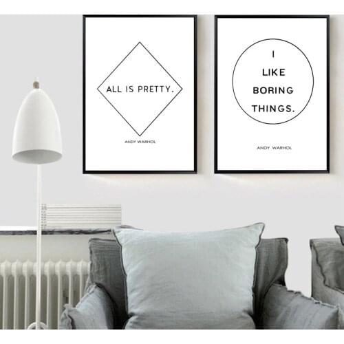 Andy Warhol Quote Canvas Painting Minimalist Poster Modern Wall Art Decor , Art Typography Print Home Scandinavian Wall Decor