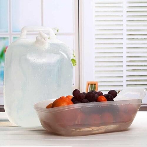 Outdoor multifunctional bucket 10L self-driving car drinking kettle compression folding dual-purpose PE fruit basin