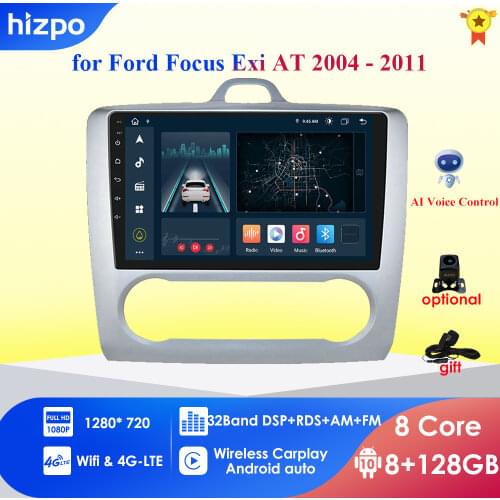 2 DIN 9 Inch Android 9 GPS Navigation Touchscreen Quad-core Car Radio For 2004 2005-2011 Ford Focus Exi AT Exi MT 2 3 MK2 MK3 4G