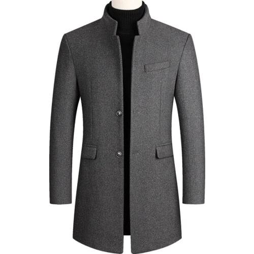 Mens Woolen Blazer Coat Fashion Casual Windbreaker Jacket Male Formal Spring Custom Made Single Suit Men Trendy Business Jacket