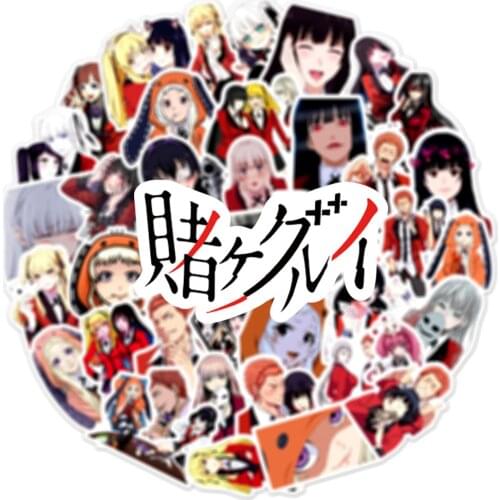 10/50PCS Japan Comics KAKEGURUI Graffiti Stickers Phone Skateboard Luggage Waterproof Toy Water Cup Mobile