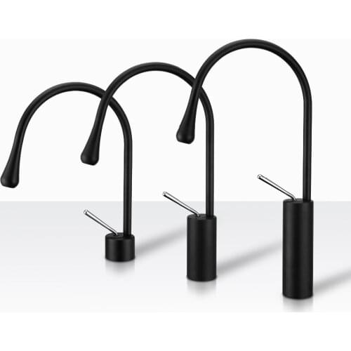 Newest black plated brass bathroom sink faucet single handle cold and hot water basin mixer faucet-Three sizes