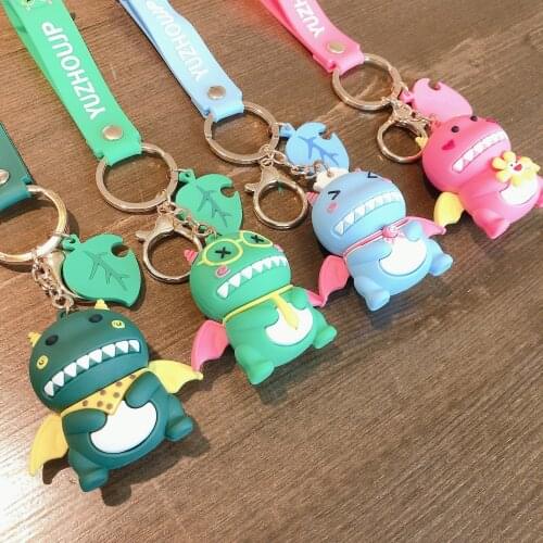 New Creative Cartoon Dinosaur Anime Keychain Cute Doll Car Keychain Creative Couple Gift Bag Mobile Phone Pendant Keychain