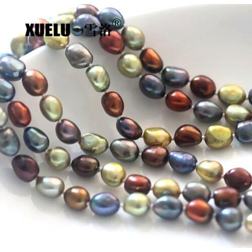 XUELUO 90-120cm Exotic Style Charming Long Natural Baroque Colorful Freshwater Pearl Necklace for lady