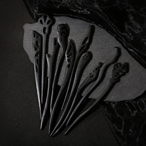 Hair Sticks Vintage Ancient Chinese Hairpins Carved Wooden Hair Fork Japanese Hair Clips Chopsticks For Hair Accessories Women