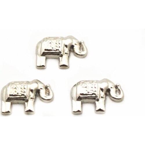 Newest 12pcs/lot charms Elephant Floating Charms for Floating Memory charms Lockets DIY Jewelry