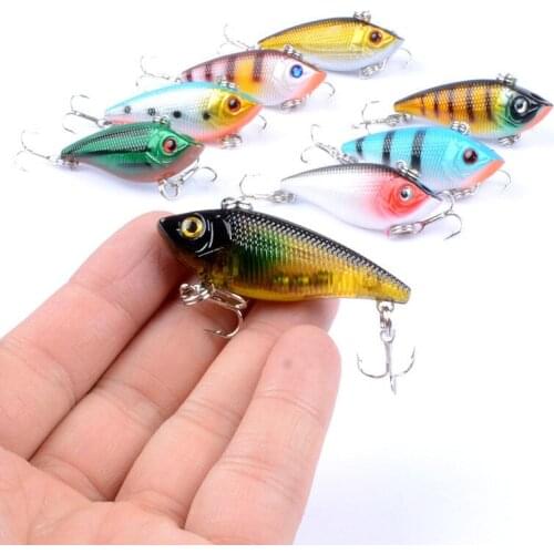 1Pcs Fishing Sinking VIB Lure 5cm/6g Vibration Vib Crankbaits Artificial Hard Rattle Baits With 8# Hooks Wobblers For Fishing