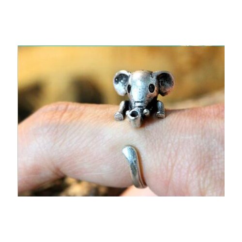Drop shipping-3D Retro Baby Elephant Ring
