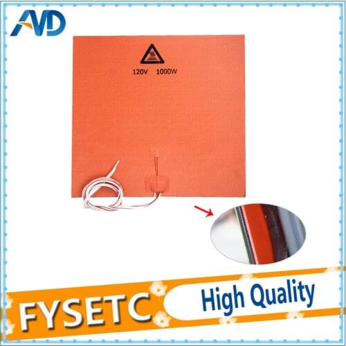 1PC Silicone Heater Pad 400x400mm 120V 1000W Heatbed Heat Bed For 3D Printer Bed With Adhesive Backing