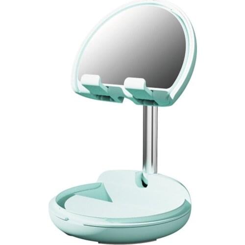 Foldable Mobile Phone Holder Stand Makeup Mirror Adjustable Tablet Stand Desktop Bracket Holder Mount For IPhone For IPad