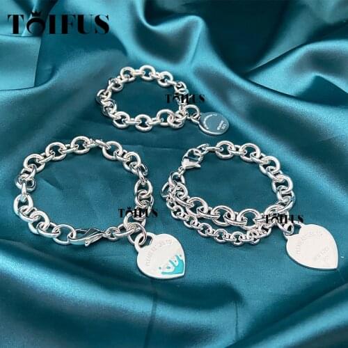 TTFF Original Sterling Silver 925 High Quality Charm Bracelet Engraved Inscription FOR Woman Original Model Production